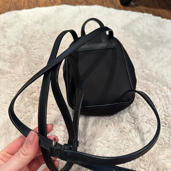 ♠️Kate Spade♠️ Mini Nylon Black & Gold Backpack - Picture 2 of 5